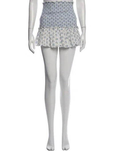 Pre-owned Loveshackfancy Floral Print Mini Skirt In Multi