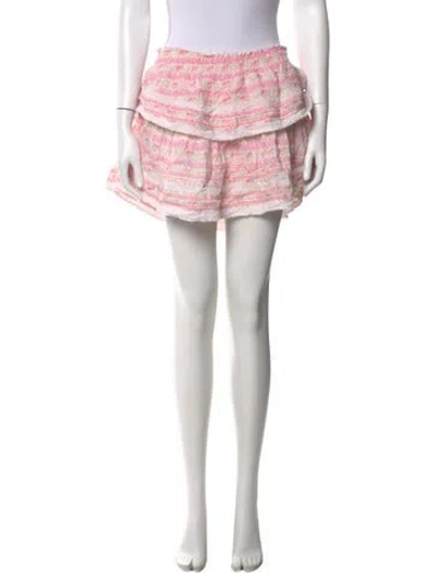 Pre-owned Loveshackfancy Floral Print Mini Skirt In Multi