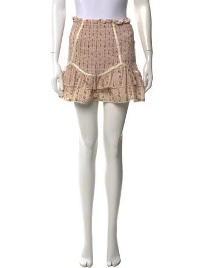 Pre-owned Loveshackfancy Floral Print Mini Skirt In Multi