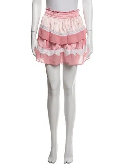 Pre-owned Loveshackfancy Floral Print Mini Skirt In Multi