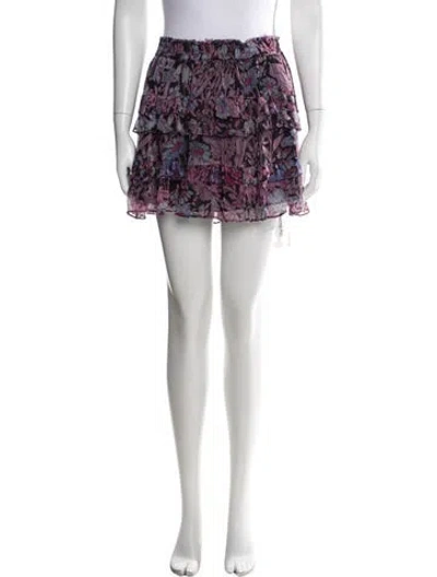 Pre-owned Loveshackfancy Floral Print Mini Skirt In Multi
