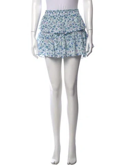 Pre-owned Loveshackfancy Floral Print Mini Skirt In Multi
