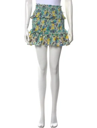 Pre-owned Loveshackfancy Floral Print Mini Skirt In Multi