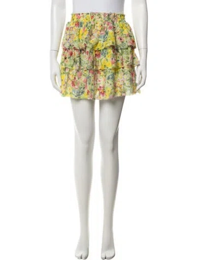 Pre-owned Loveshackfancy Floral Print Mini Skirt In Multi