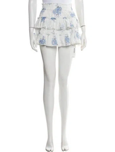 Pre-owned Loveshackfancy Floral Print Mini Skirt In Multi
