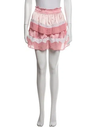 Pre-owned Loveshackfancy Floral Print Mini Skirt In Multicolor