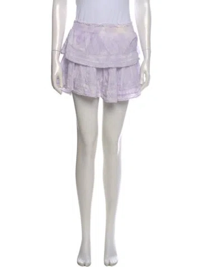 Pre-owned Loveshackfancy Floral Print Mini Skirt In Neutral
