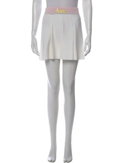 Pre-owned Loveshackfancy Floral Print Mini Skirt In Neutral