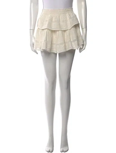Pre-owned Loveshackfancy Floral Print Mini Skirt In Neutral