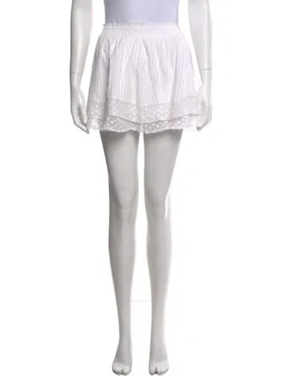 Pre-owned Loveshackfancy Floral Print Mini Skirt In Neutral
