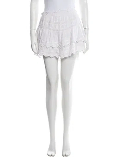 Pre-owned Loveshackfancy Floral Print Mini Skirt In Neutral