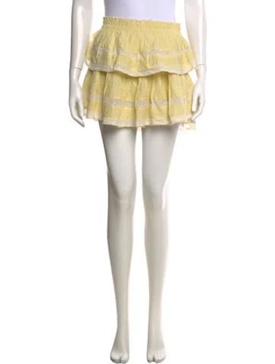 Pre-owned Loveshackfancy Floral Print Mini Skirt In Neutral