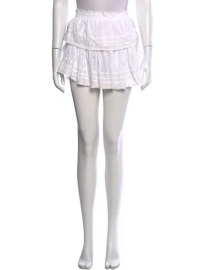 Pre-owned Loveshackfancy Floral Print Mini Skirt In Neutral