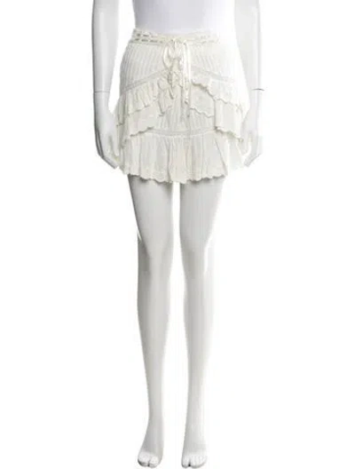 Pre-owned Loveshackfancy Floral Print Mini Skirt In Neutral
