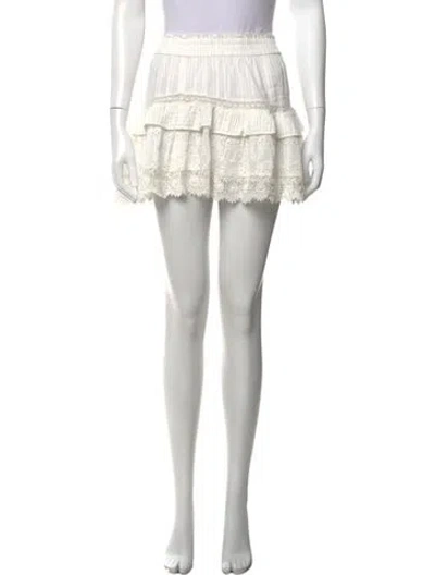 Pre-owned Loveshackfancy Floral Print Mini Skirt In Neutral