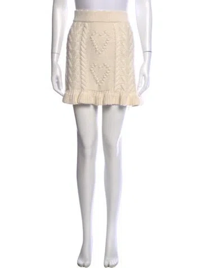 Pre-owned Loveshackfancy Floral Print Mini Skirt In Neutrals