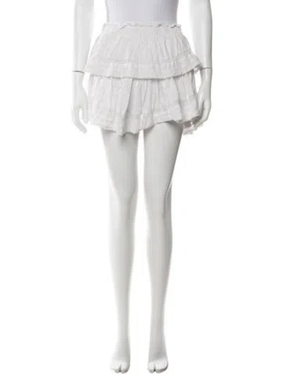 Pre-owned Loveshackfancy Floral Print Mini Skirt In Neutrals