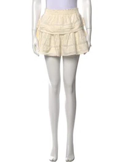 Pre-owned Loveshackfancy Floral Print Mini Skirt In Neutrals