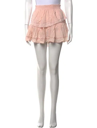 Pre-owned Loveshackfancy Floral Print Mini Skirt In Neutrals