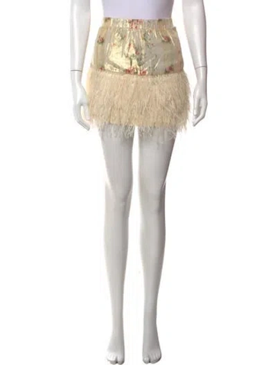 Pre-owned Loveshackfancy Floral Print Mini Skirt In Neutrals