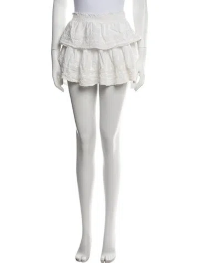 Pre-owned Loveshackfancy Floral Print Mini Skirt In Neutrals