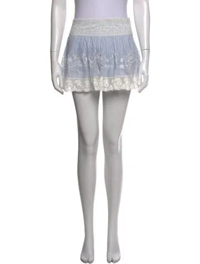 Pre-owned Loveshackfancy Floral Print Mini Skirt In Neutrals