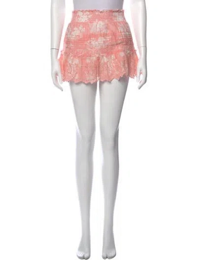 Pre-owned Loveshackfancy Floral Print Mini Skirt In Pink