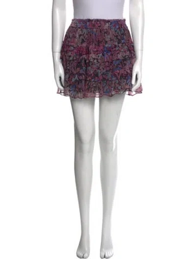 Pre-owned Loveshackfancy Floral Print Mini Skirt In Pink