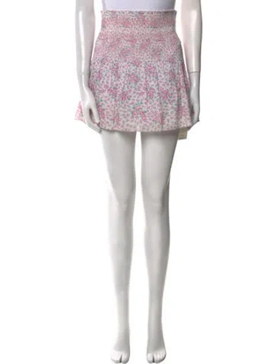 Pre-owned Loveshackfancy Floral Print Mini Skirt In Pink