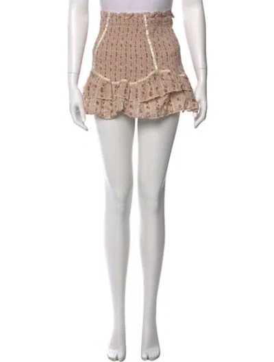 Pre-owned Loveshackfancy Floral Print Mini Skirt In Pink