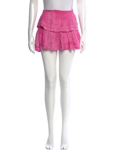 Pre-owned Loveshackfancy Floral Print Mini Skirt In Pink