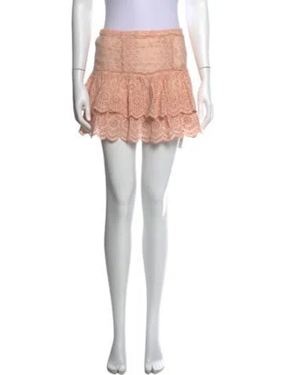 Pre-owned Loveshackfancy Floral Print Mini Skirt In Pink