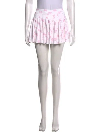 Pre-owned Loveshackfancy Floral Print Mini Skirt In Pink