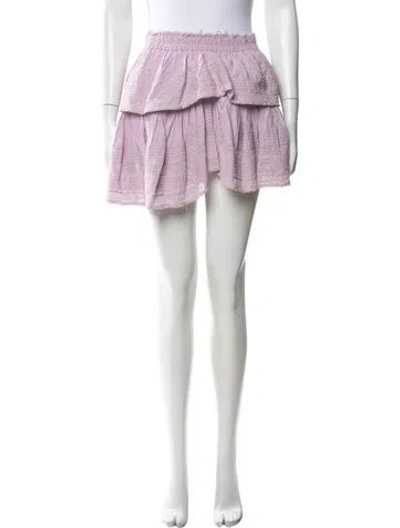 Pre-owned Loveshackfancy Floral Print Mini Skirt In Pink