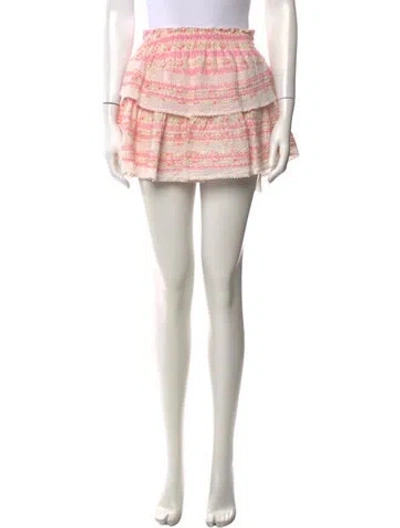Pre-owned Loveshackfancy Floral Print Mini Skirt In Pink
