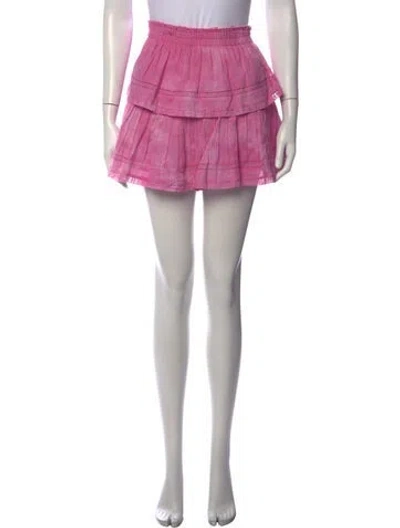 Pre-owned Loveshackfancy Floral Print Mini Skirt In Pink