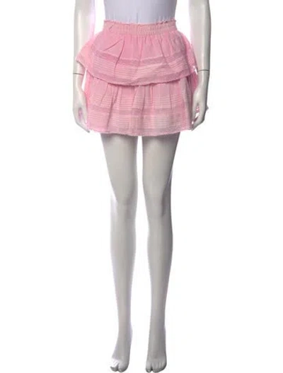Pre-owned Loveshackfancy Floral Print Mini Skirt In Pink