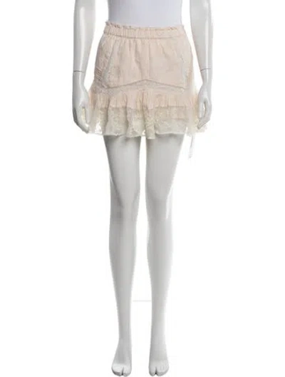 Pre-owned Loveshackfancy Floral Print Mini Skirt In Pink