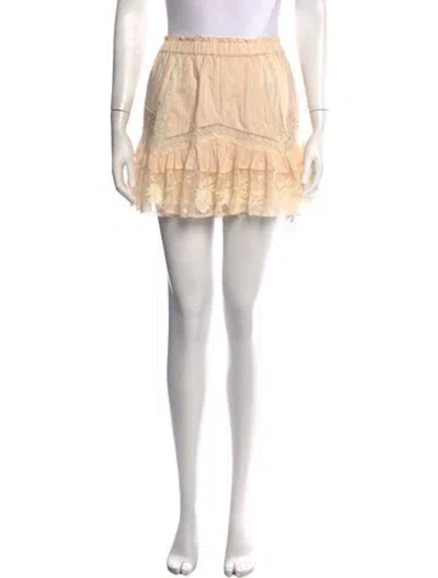 Pre-owned Loveshackfancy Floral Print Mini Skirt In Pink