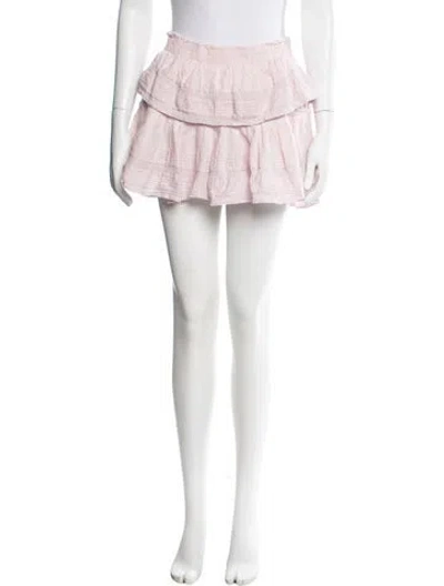 Pre-owned Loveshackfancy Floral Print Mini Skirt In Pink