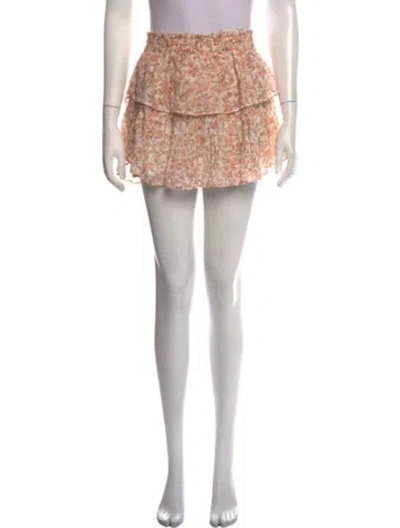 Pre-owned Loveshackfancy Floral Print Mini Skirt In Pink