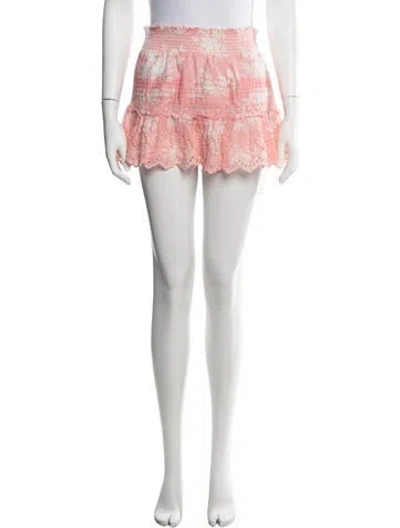 Pre-owned Loveshackfancy Floral Print Mini Skirt In Pink
