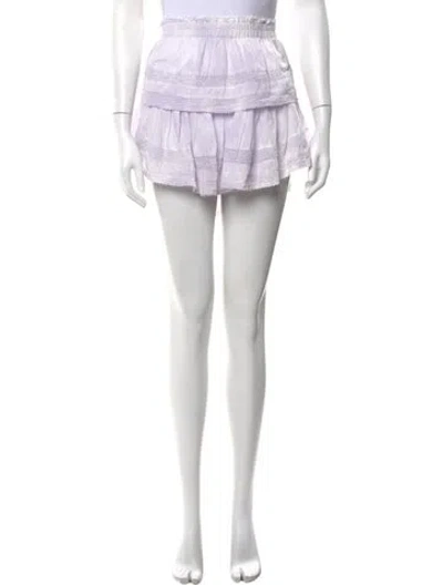 Pre-owned Loveshackfancy Floral Print Mini Skirt In Purple