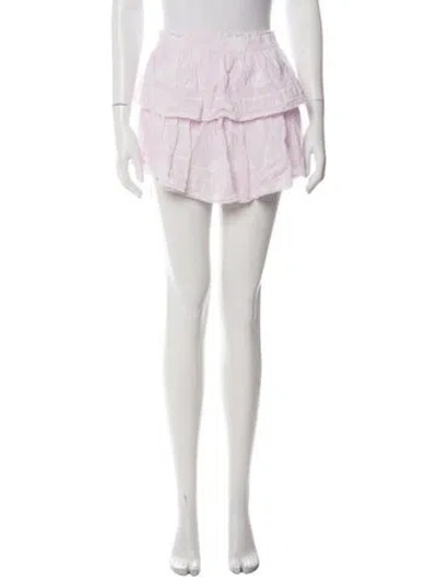 Pre-owned Loveshackfancy Floral Print Mini Skirt In Purple
