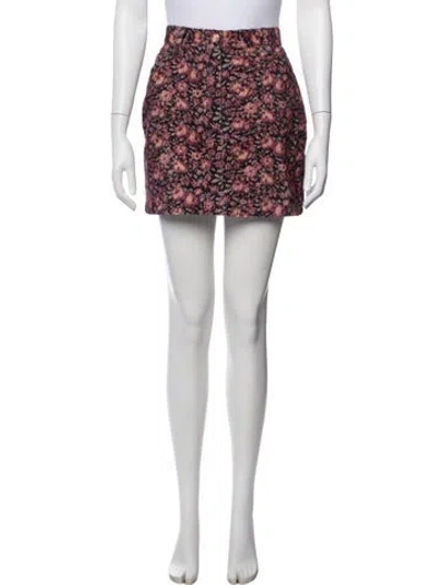 Pre-owned Loveshackfancy Floral Print Mini Skirt In Purple