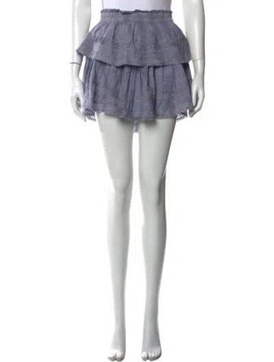 Pre-owned Loveshackfancy Floral Print Mini Skirt In Purple