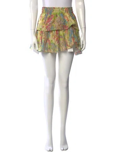 Pre-owned Loveshackfancy Floral Print Mini Skirt In Purple
