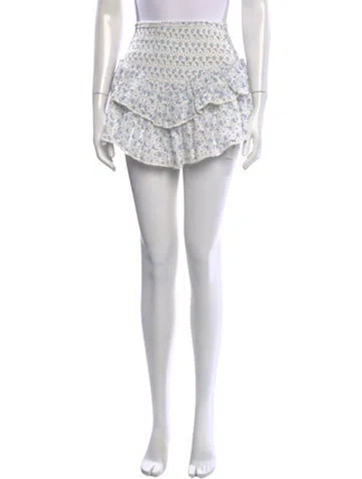 Pre-owned Loveshackfancy Floral Print Mini Skirt In Purple