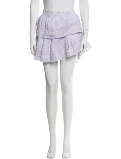 Pre-owned Loveshackfancy Floral Print Mini Skirt In Purple