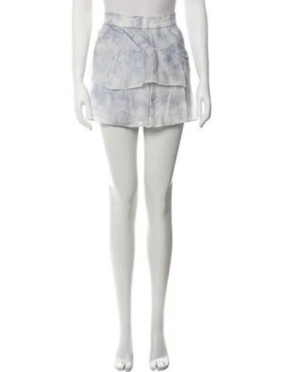 Pre-owned Loveshackfancy Floral Print Mini Skirt W/ Tags In Blue